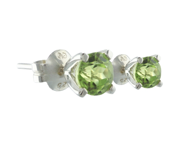 STERLING SILVER EARRING PAIR SET WITH 02 PERIDOTS
